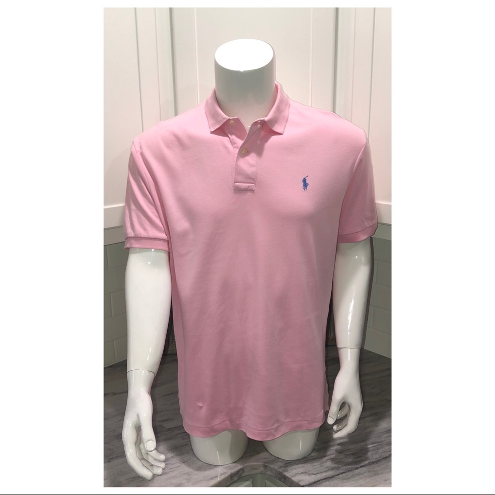 Ralph Lauren Mens Polo Shirt Pink Medium M EUC